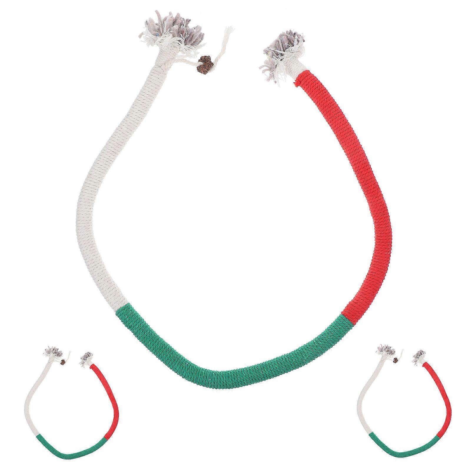 Interactive Cat Toy Bite Rope Catnip Cotton Weaving For Loneliness Reduction Multi 27.2×0.4×0.4in Chewing 3Pcs