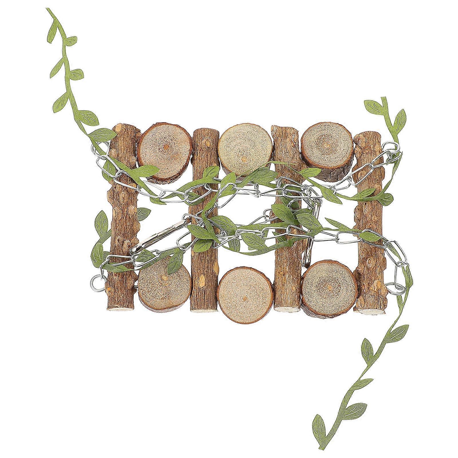 Wooden Parrot Swing Toy for Pet Use Encouraging Exercises Brown Color Safe and Durable 7.5 Inches