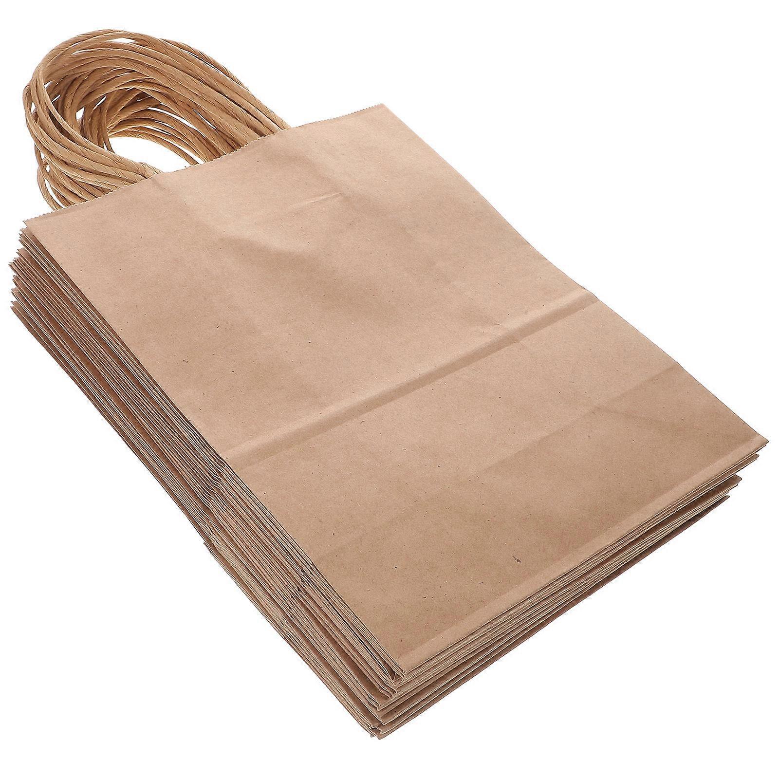 20pcs Kraft Paper Bags with Handles – Durable Lightweight Goodie Bags for Weddings, Birthdays, Parties and Shopping – Packaging Pouches