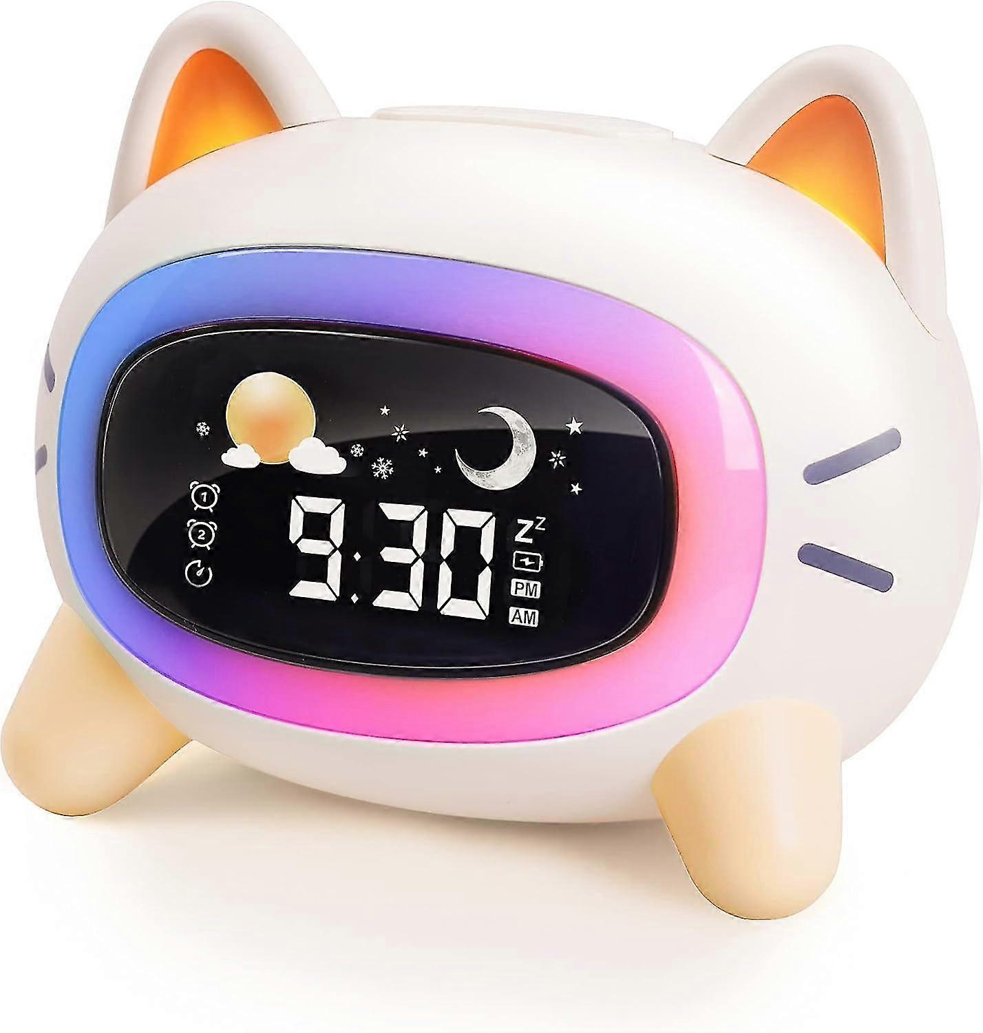 Double Alarm Clock For Kids, Sonic Alarm Clock For Toddlers And Sleep Training Night Light, 1 Piece (kitten Timing Alarm Clock (cat))