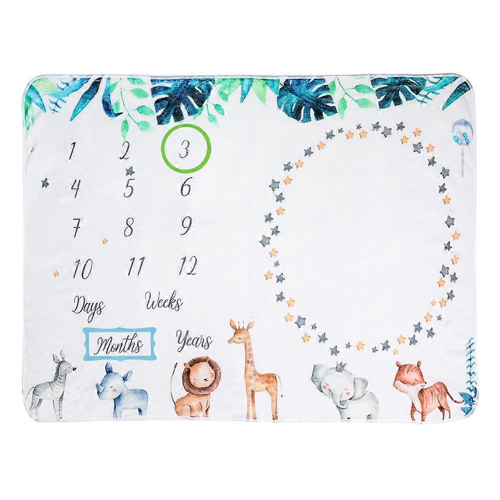 Newborn Flannel Photo Blanket Set with Framed Props Soft, Skin Friendly Monthly Keepsake for Baby Photography