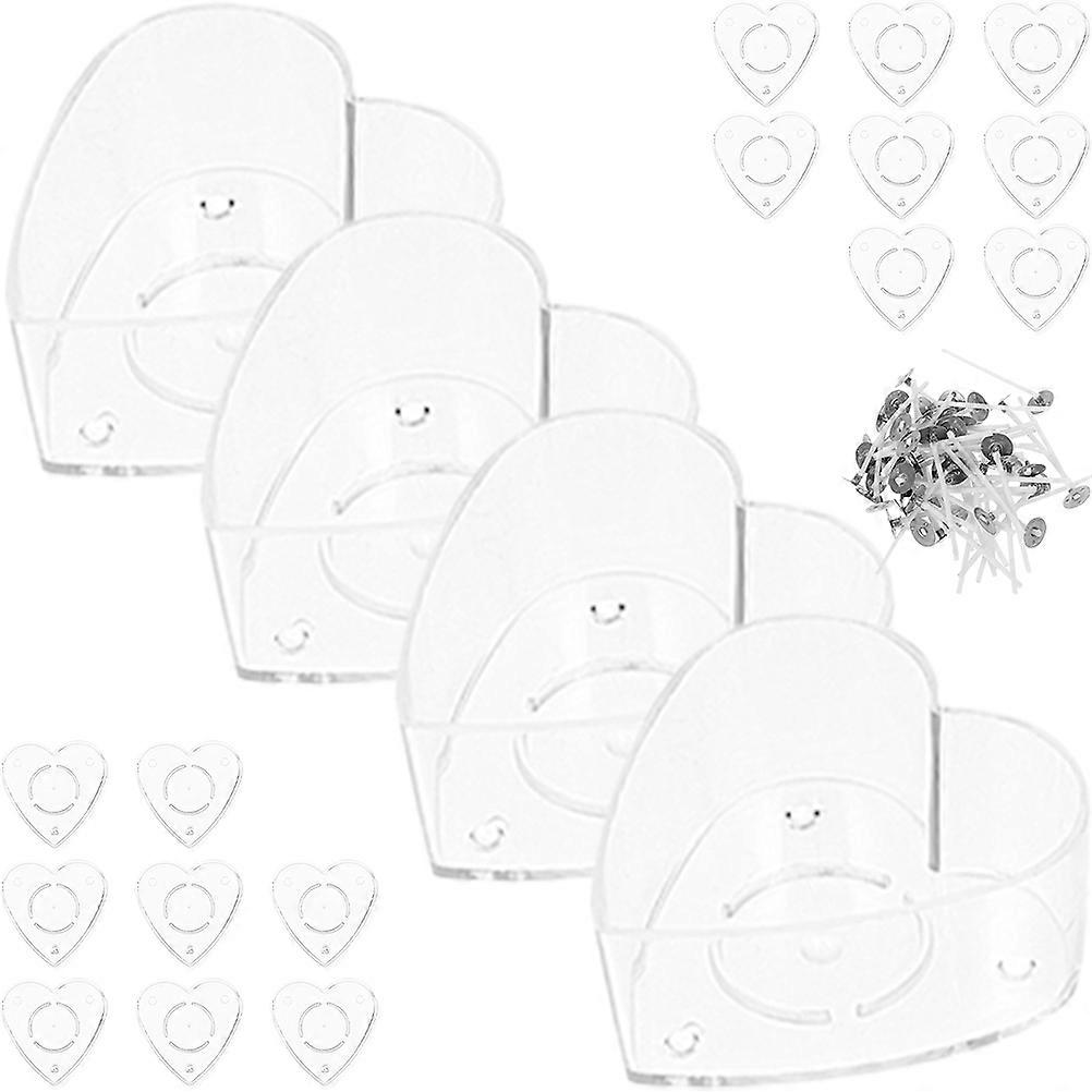 Candleholder And Wick Set Assorted Color Transparent 380X380X180cm For Friends 1Set