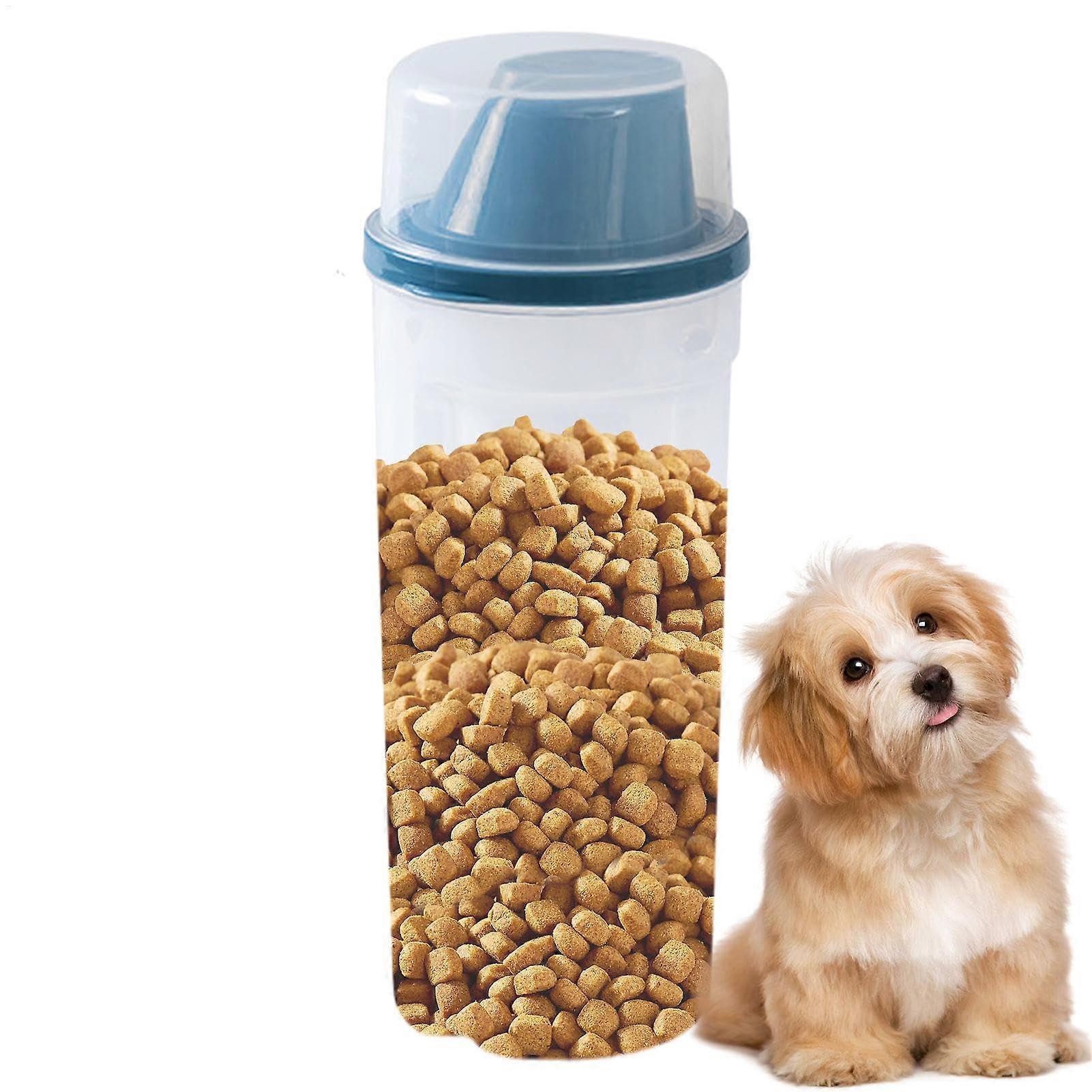 Pet Food Storage Container with Spout, 1500ml, Multi-functional Travel Food Accessories, 2 Pack Blue