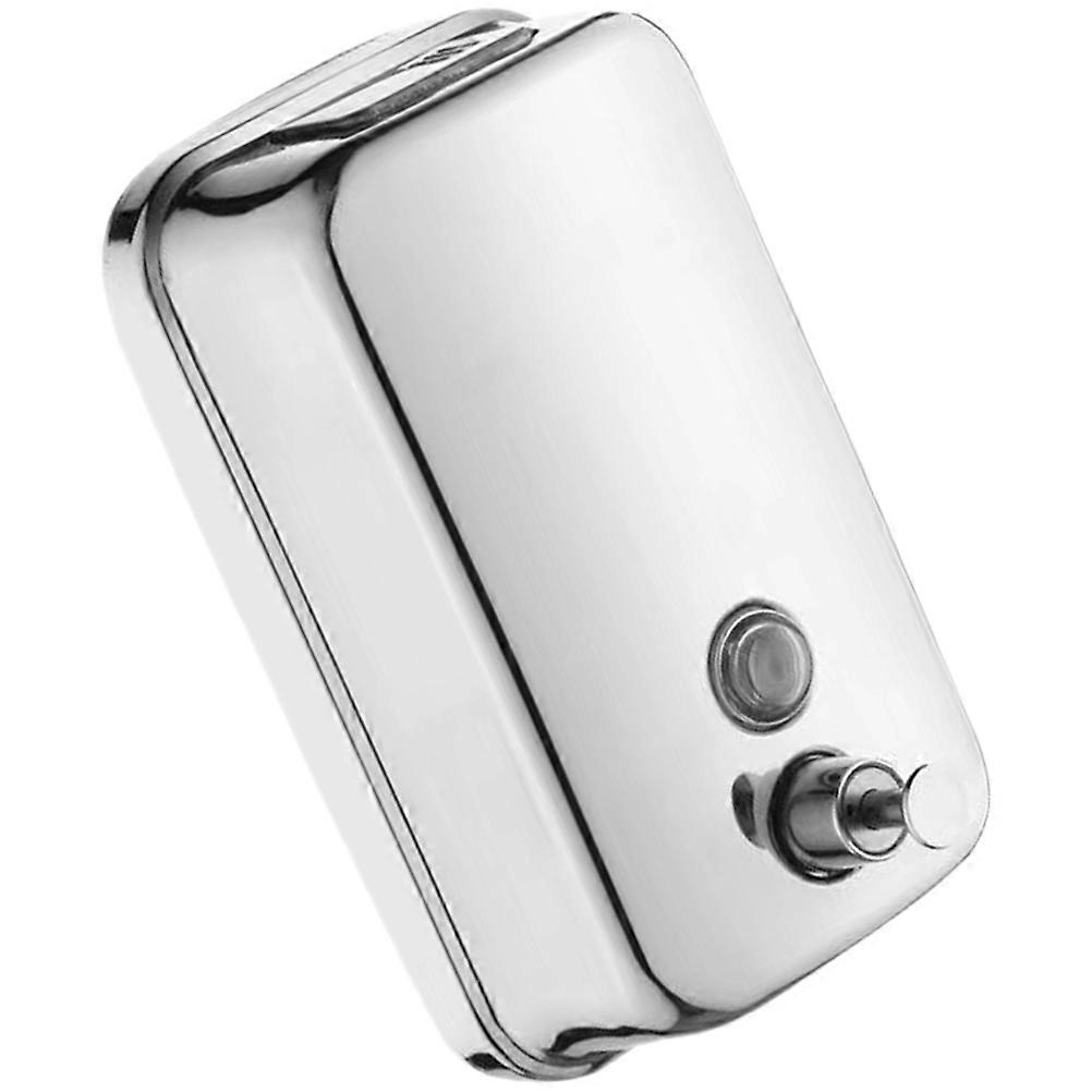 Wall-Mounted Bathroom Shampoo Dispenser Container For Household Users Measuring 15X10.5X5.5Cm In Silver Featuring Manual Pump And 1Set