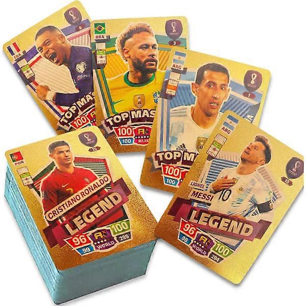 55 pcs 2022/23 World Cup Football Cards, UEFA Champions League, Football Cards, Gold Foil Cards, No Duplicates
