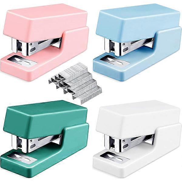 4 pieces small staplers Mini stapler with staples assorted