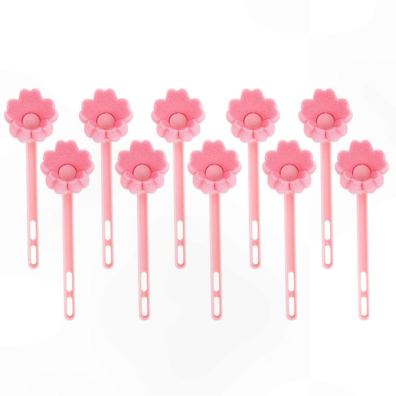 10-Pack Reusable Foam Flower Sponge Heads for Deep Cleaning Kitchen Bottles and Mugs
