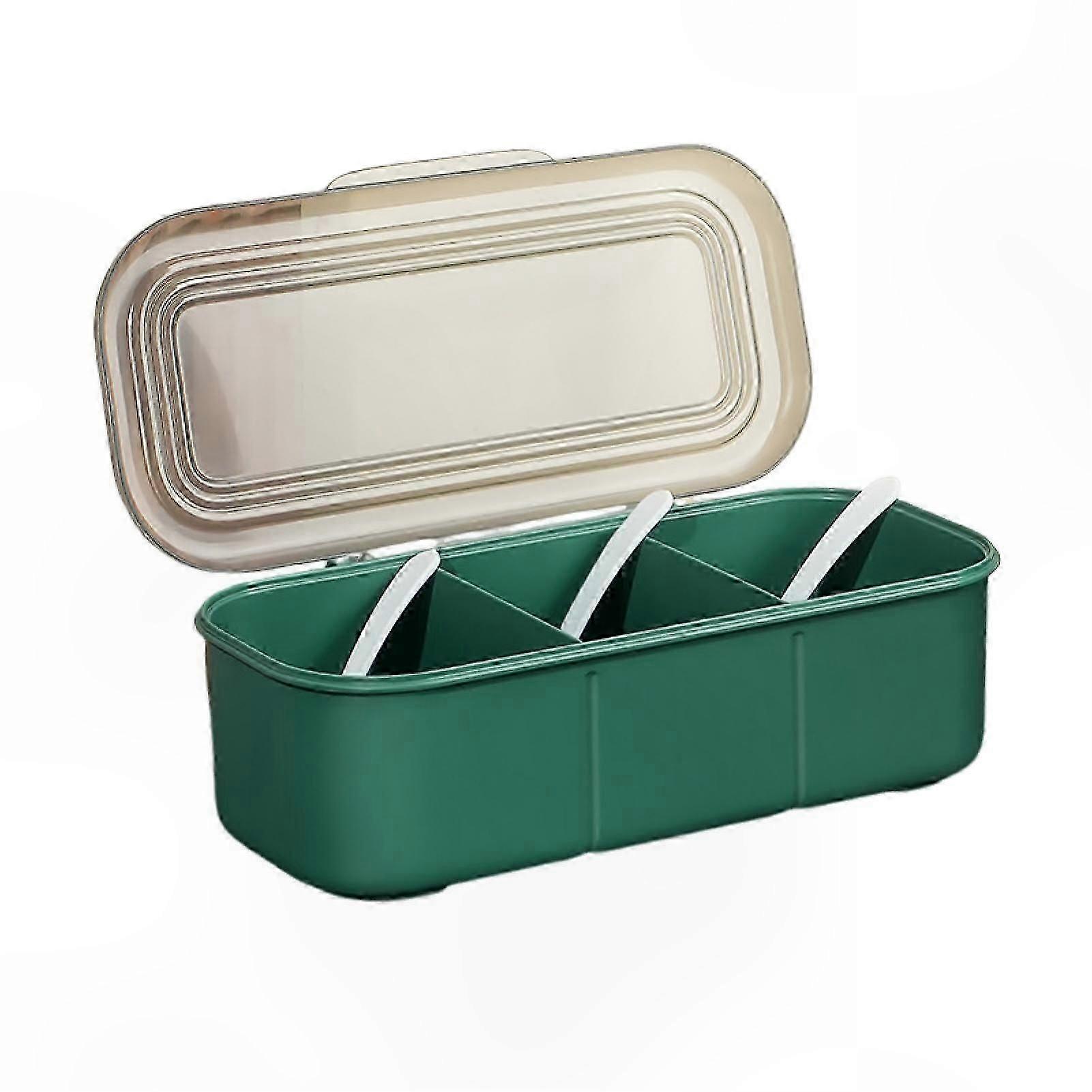 Chilled Condiment Tray with Ice Compartment for Bar, Salad, Taco, and Fruit Serving Caddy with Lids
