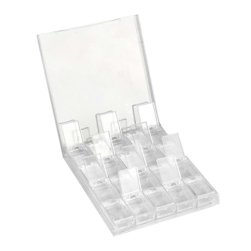 Manicure Tool Storage Box Acrylic Transparent Crafting 14.4 x 12.5 x 1.7cm Rectangular Organization For Small Items 1Pcs