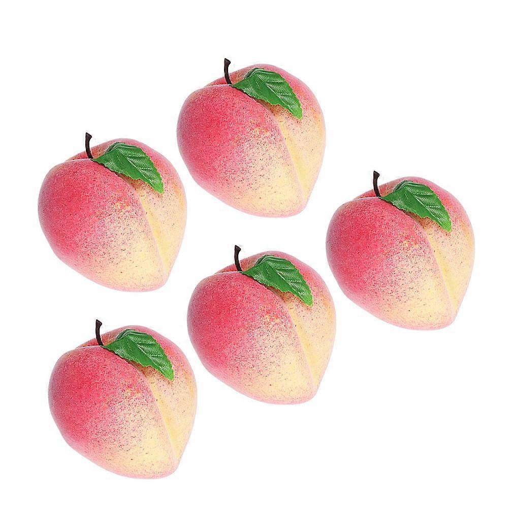 5pcs Artificial Peach Models Lifelike Fruit Props for Photoshoot