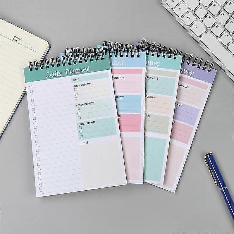 Undated Daily Planner Notepad - Pack of 4 for Work and Personal Organization, Tear-Off To-Do List Pad