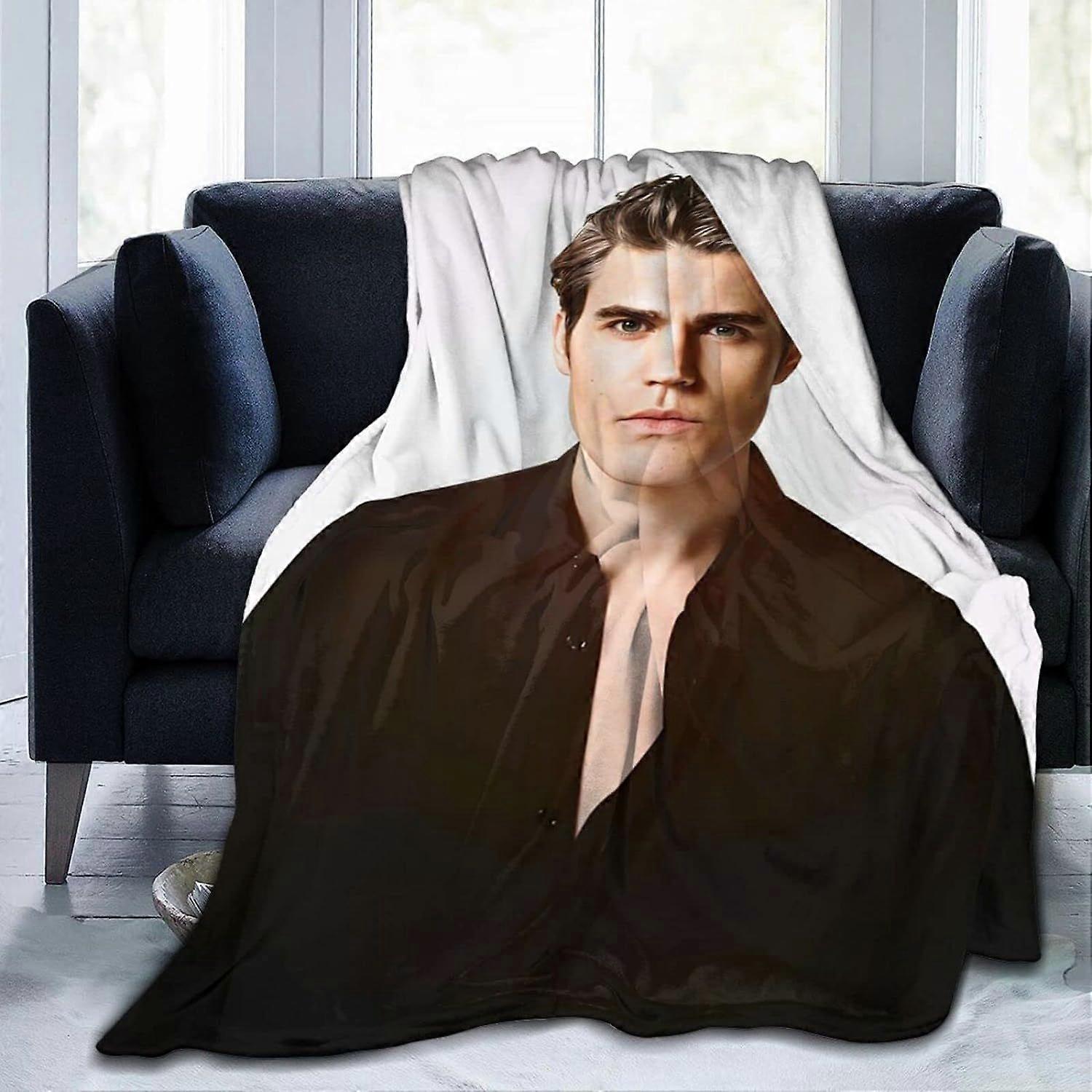 Ultra Soft Blanket Paul Wesley Kast Blanket Fluffy og Warm Anti Static Single Blanket Washable Kast tepper