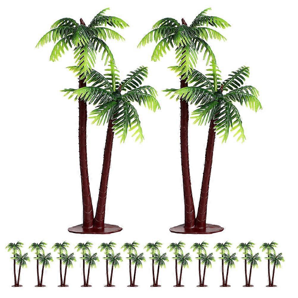 15pcs Mini Coconut Tree Models for DIY Beach Style Decor Miniature Plants