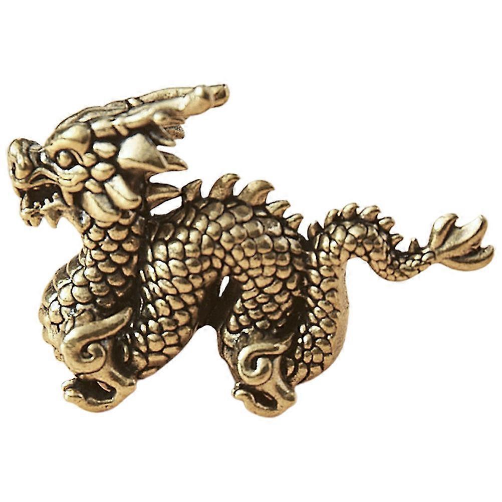 Golden Dragon Statue Decor for Decoration Featuring Intricate Brass Craftsmanship and Elegant Presence 3D Miniature