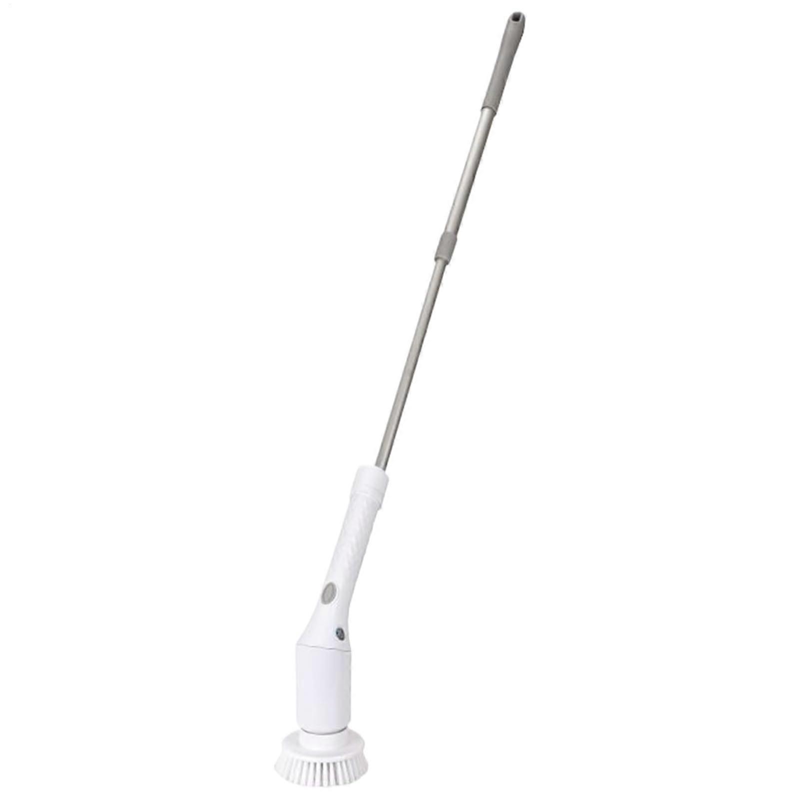 Cordless Cleaning Brush with Retractable System  Long Handle  Replaceable Brush Heads