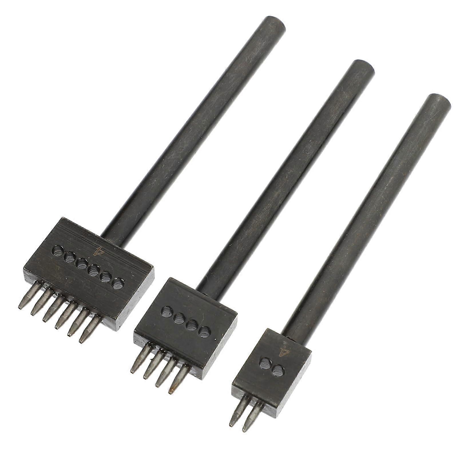 Leather Hole Punch Tool Set - 3-Piece Durable Hand Stitching Kit for DIY Crafting, Suitable for Belt Holes and Spacing