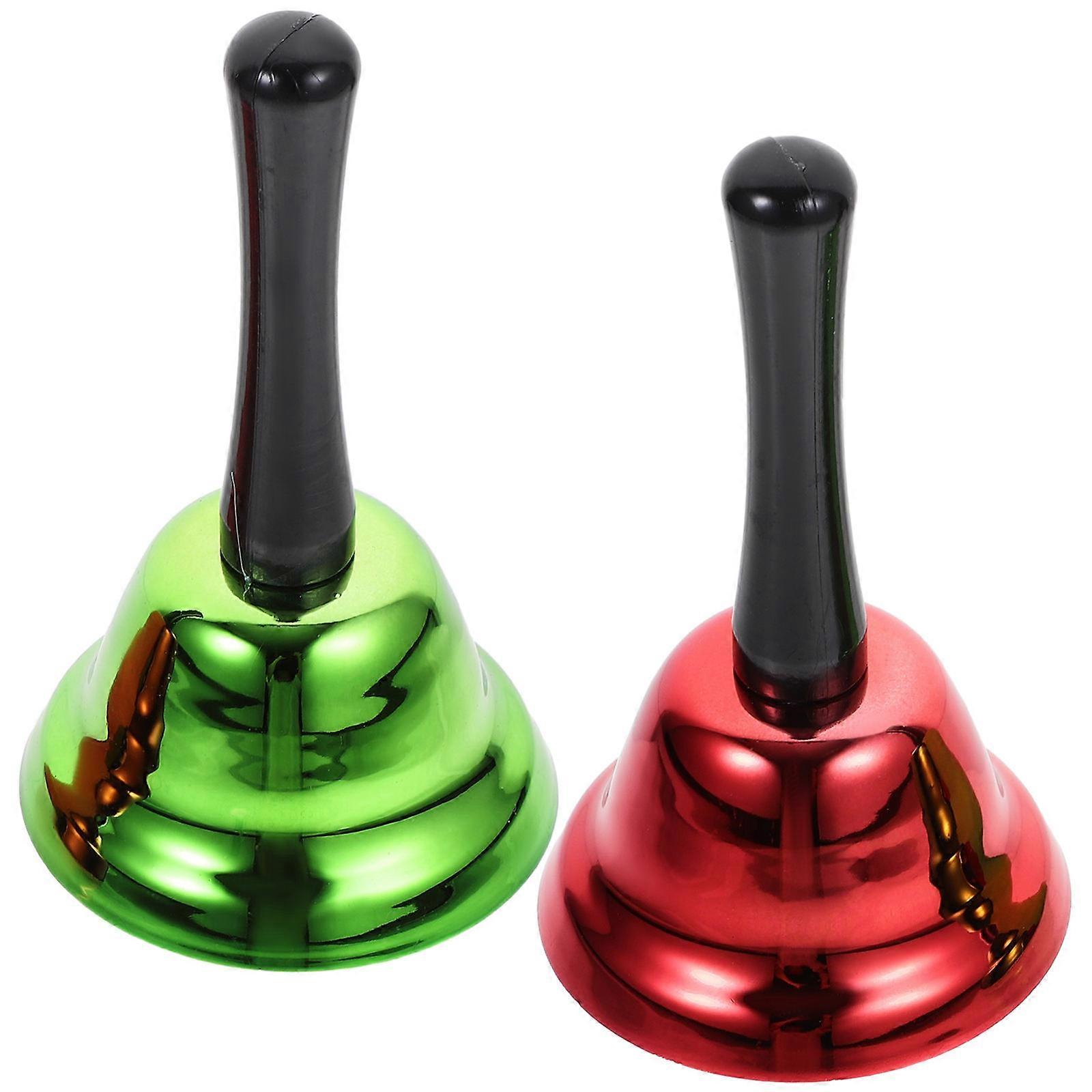 Dinner Bell Metal Hand Bells For KTV Use Featuring Material And Round Shape For Christmas Decor 2Pcs