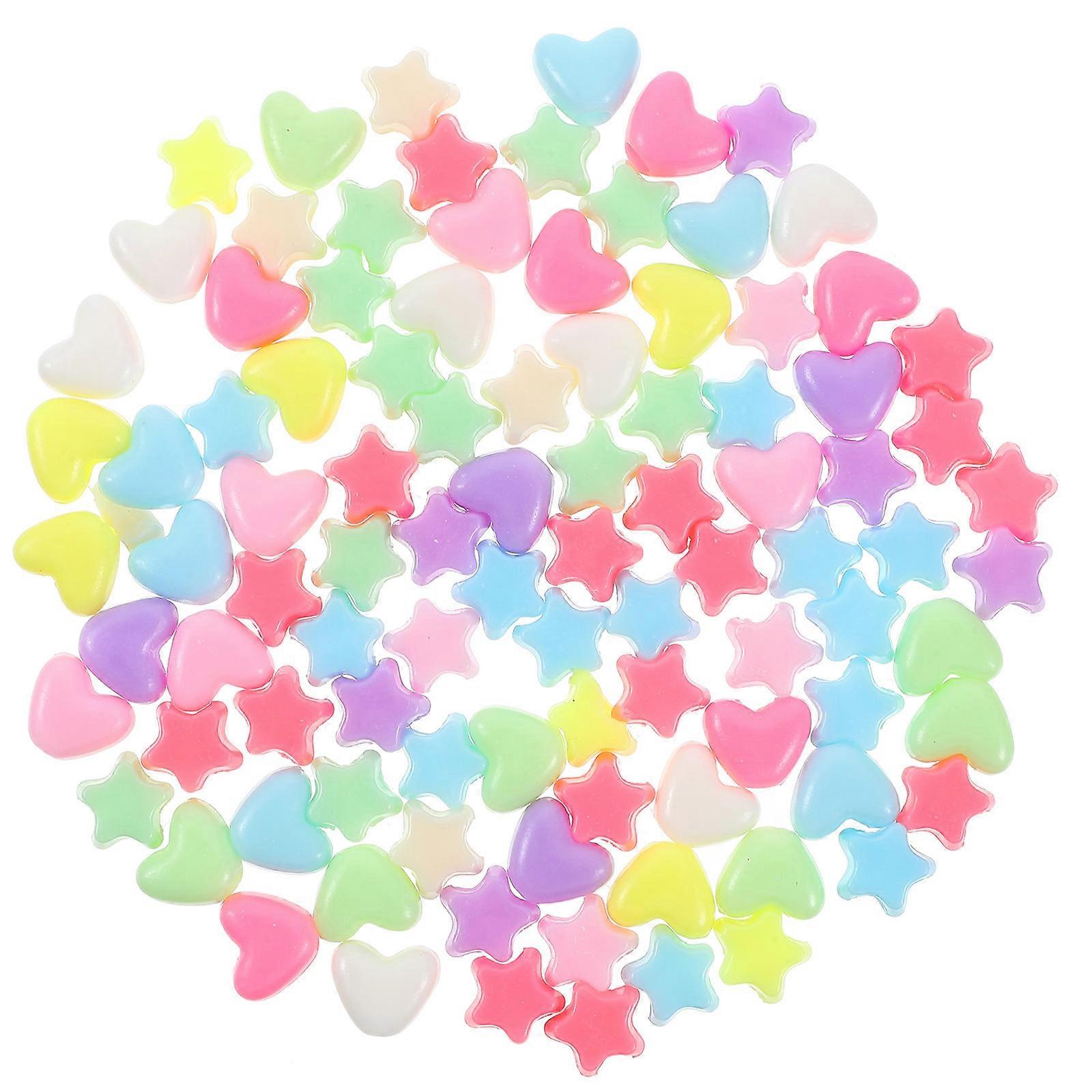 600Pcs Star Heart Shaped Beads For Jewelry Making DIY Supplies Assorted Color Durable Beads Collection