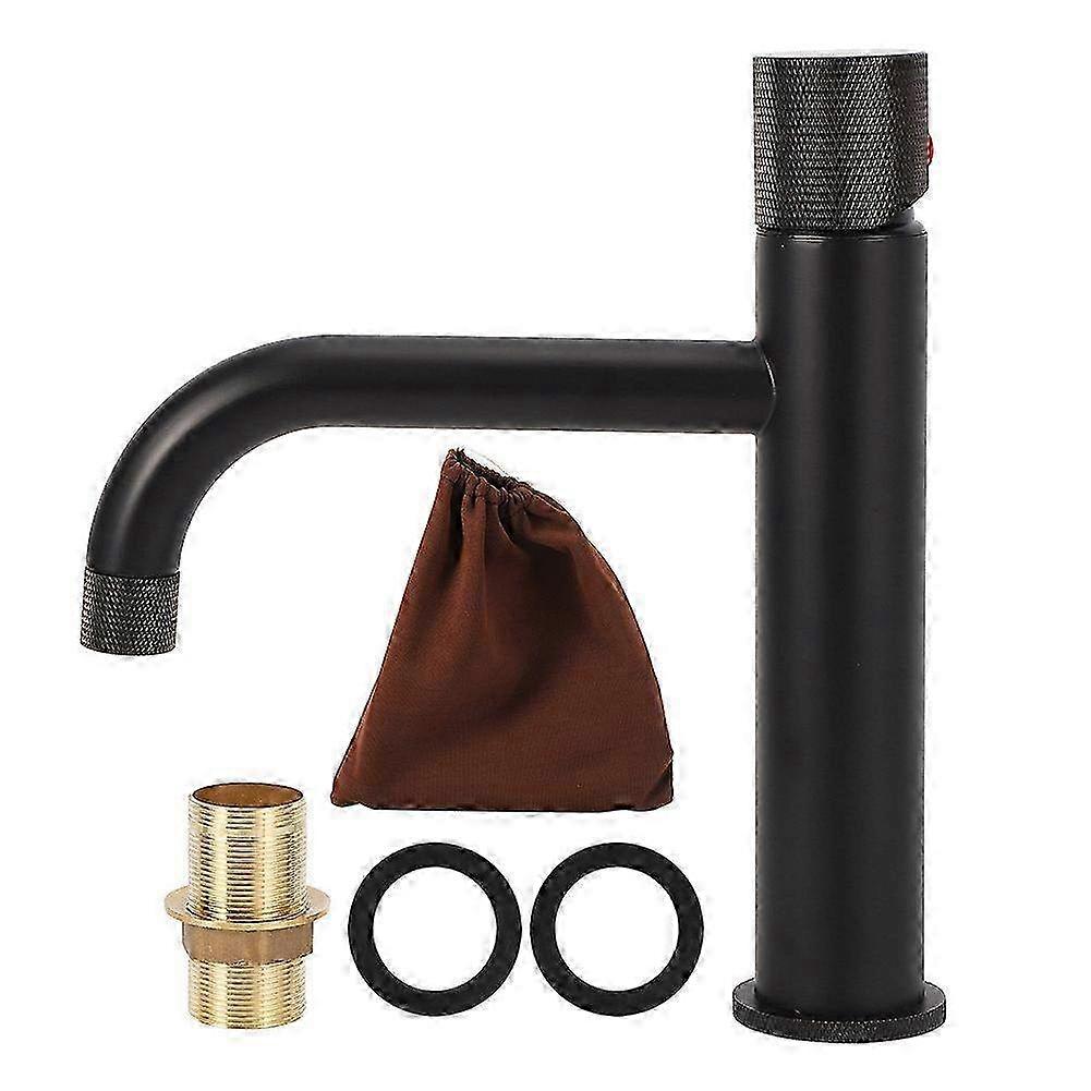 Black Copper Basin Faucet with Hot & Cold Mixing - G1/2 Bathroom Sink Faucet for Elegant Home Decor