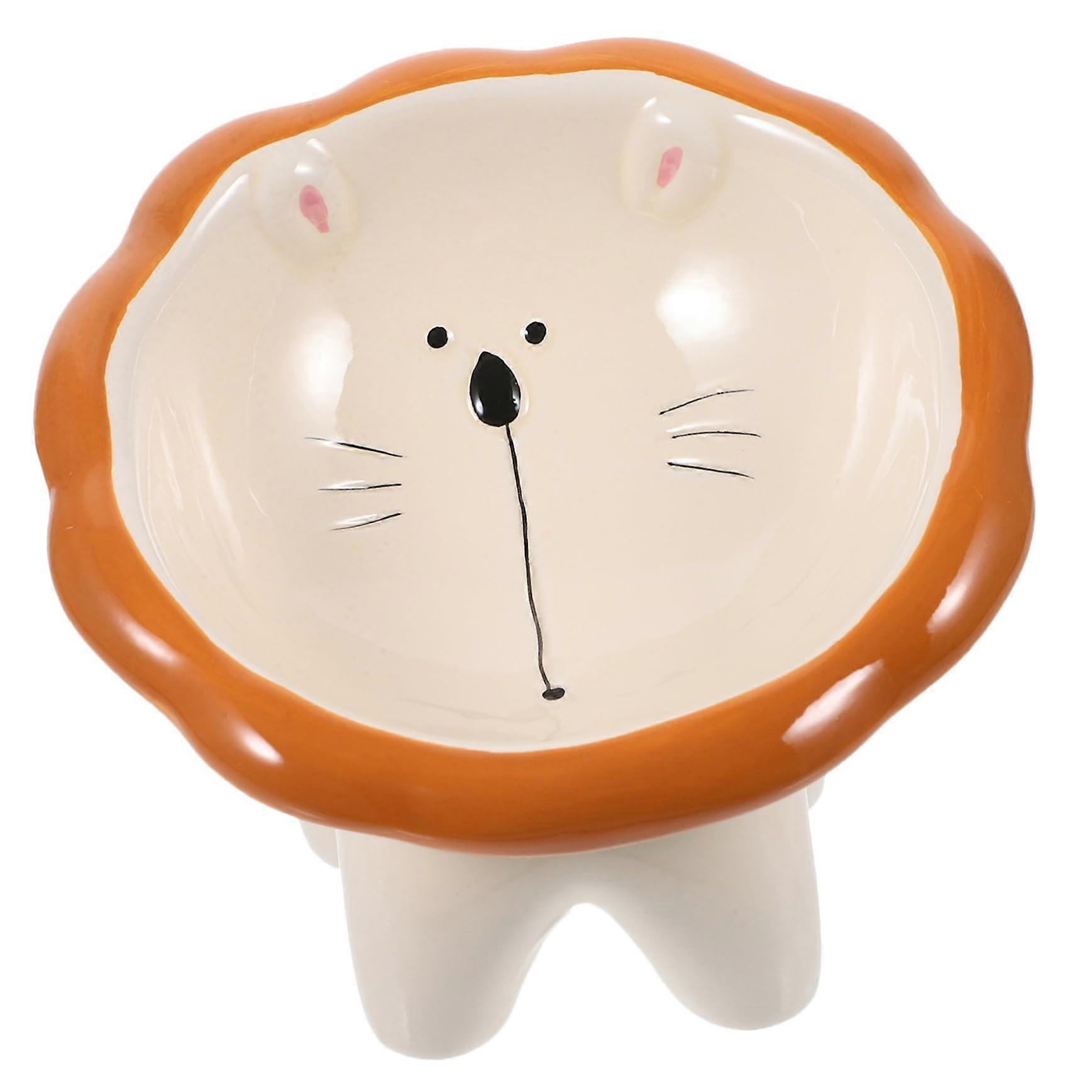 Raised Ceramic Cat Bowl with Smooth Easy to Use Raised Cat Food and Water Bowl Set for Kittens Puppies