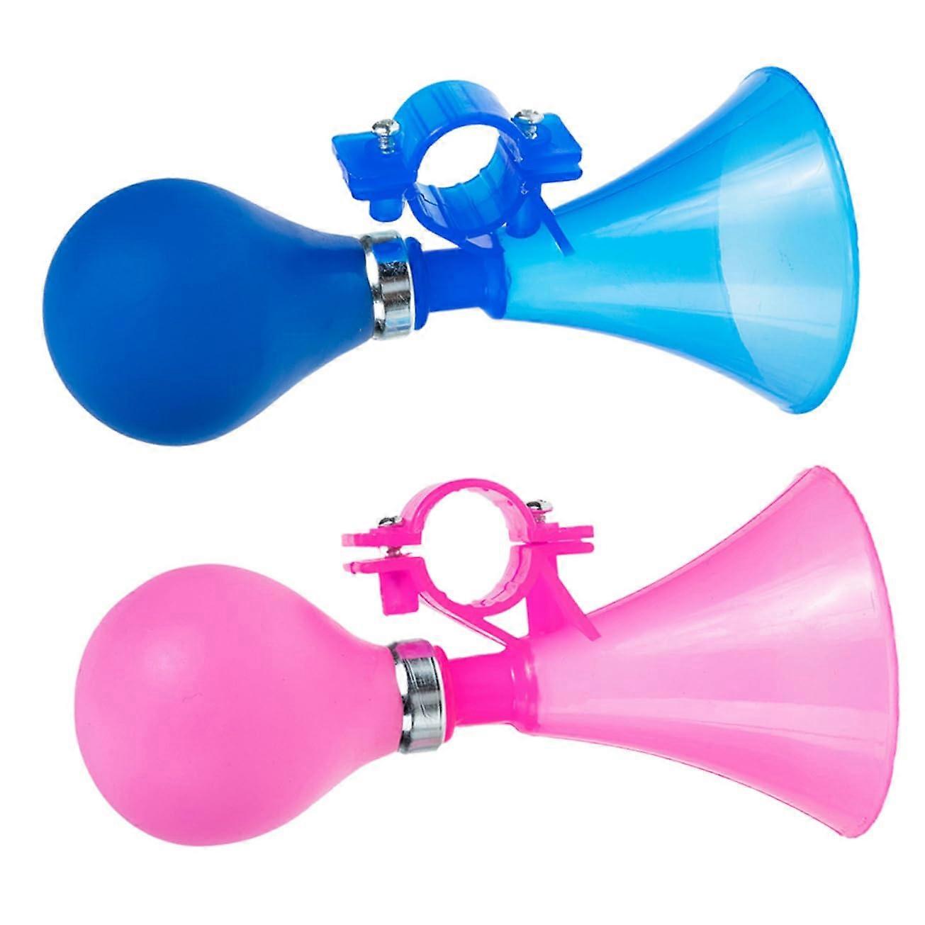 Bicycle Air Pump Horn Set of 2 Colorful Squeeze Horns for Adults Compatible with Mountain and Road Bikes Durable Design