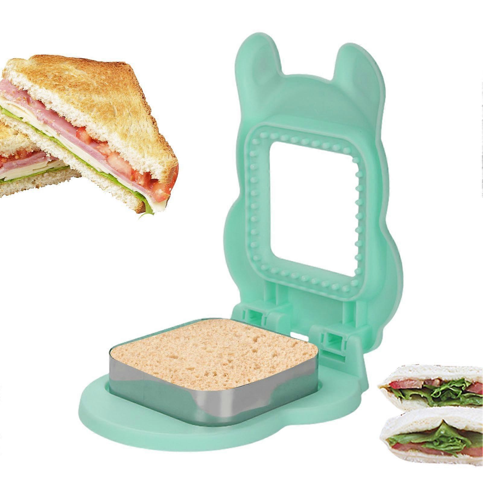 Sandwich Cutter and Sealer, Square Sandwich Press Mould, Pocket Sandwich Maker, Yellow Luchable Box For Children