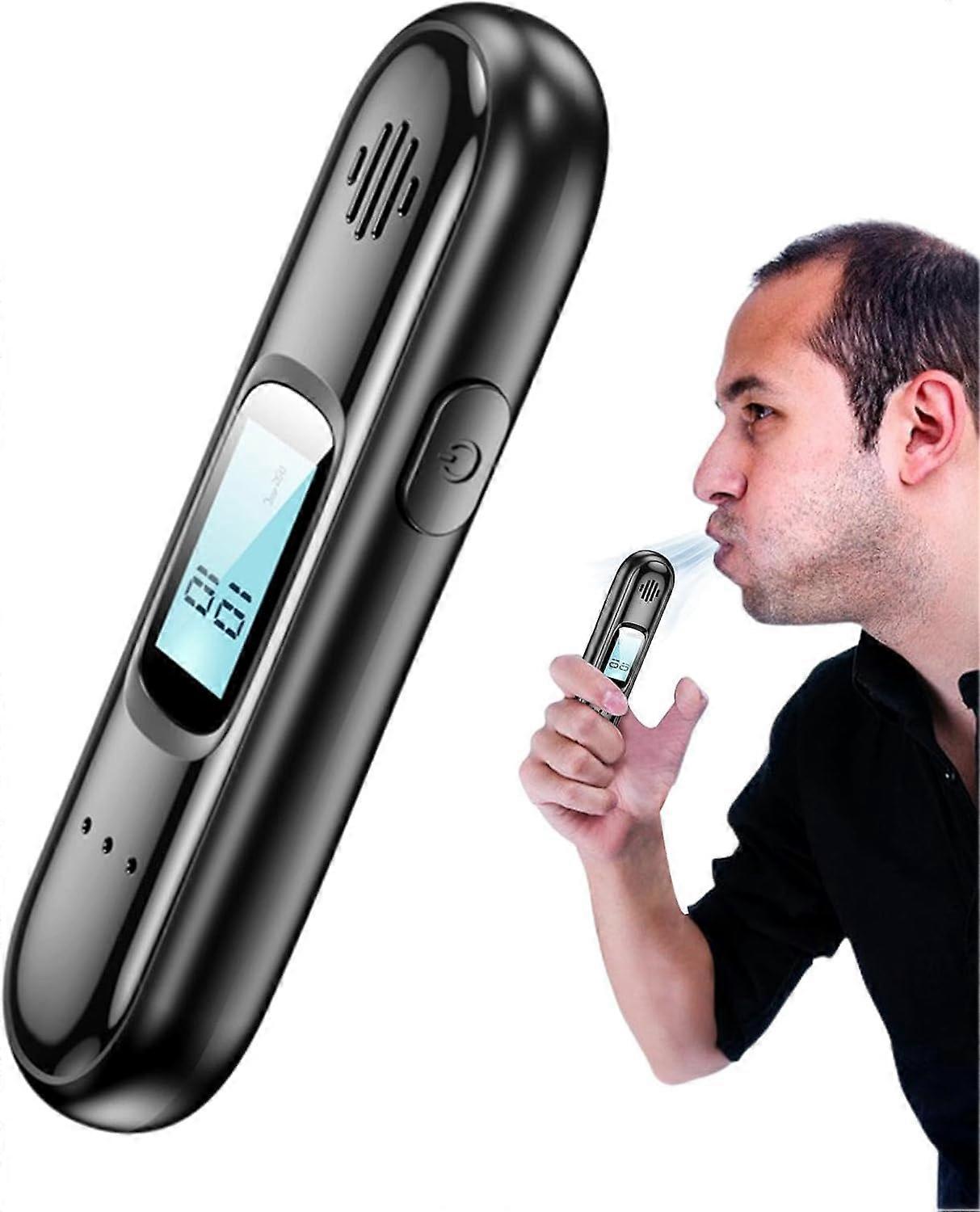 Alcohol Tester, Rechargeable Breath Alcohol Tester with Digital Blue LCD Display, Portable Sensor for Personal & Professional Use