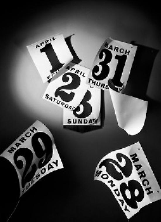 Calendar pages, studio shot Poster
