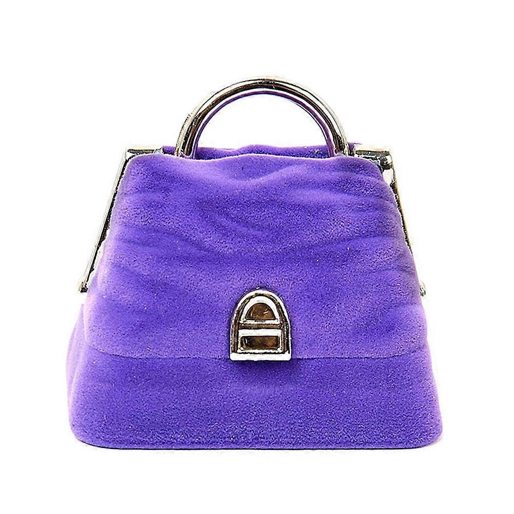 Purple Flannel Ring Box for Storage Use Create Romantic Atmosphere with Unique Design 4.5 x 3.5 x 2.5 Inches