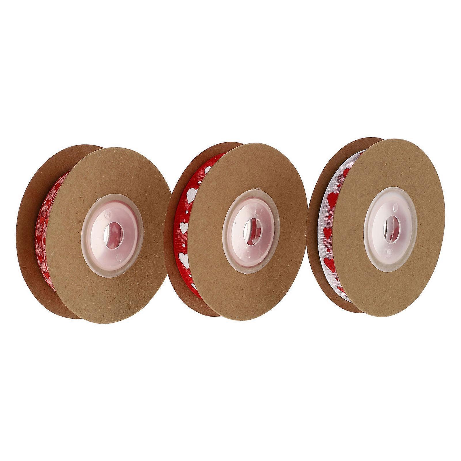 4 Rolls Heart Pattern Ribbons for Valentine's Day Decorations