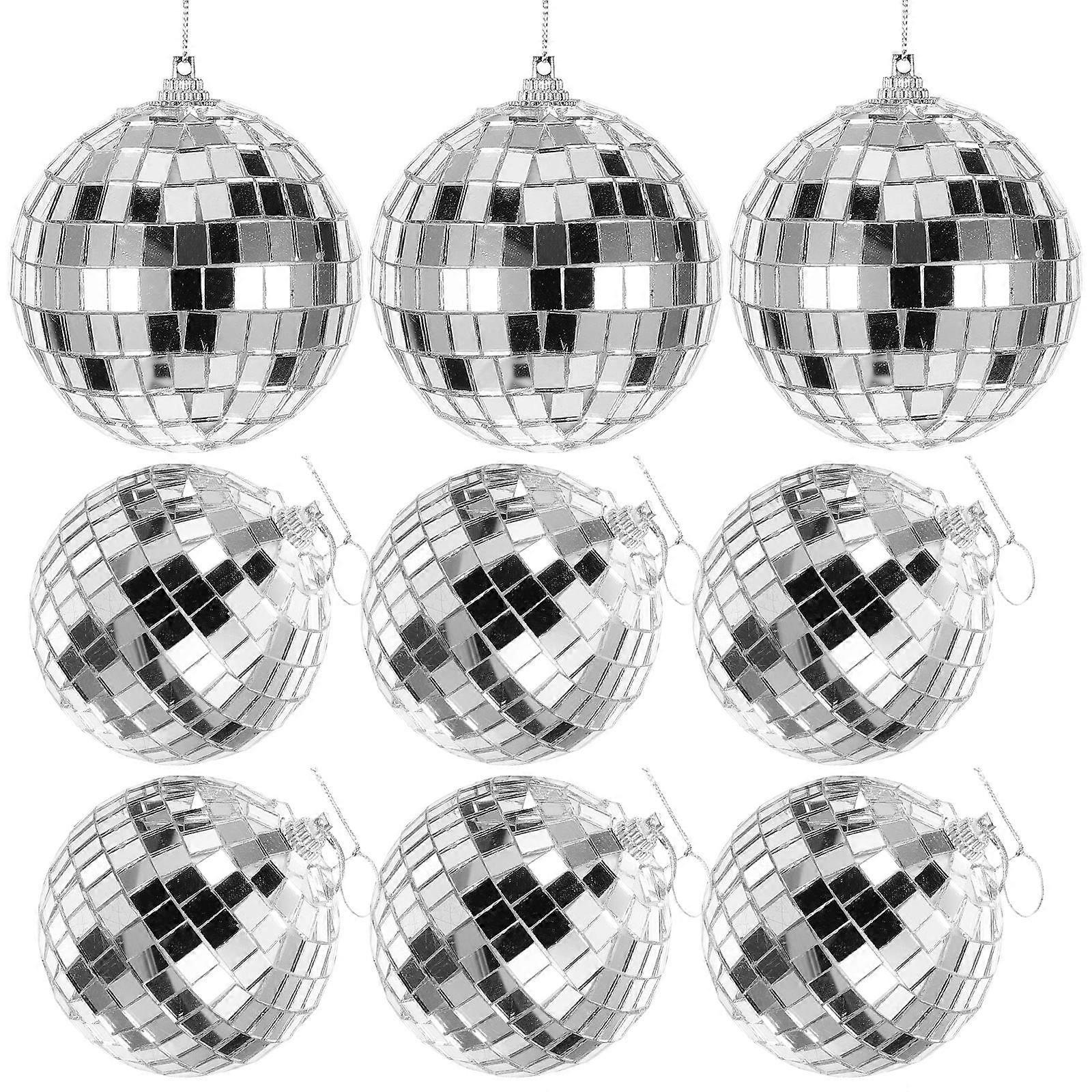 Silver Mirror Surface Disco Ball for Decoration Made of Plastic with Hanging Pieces