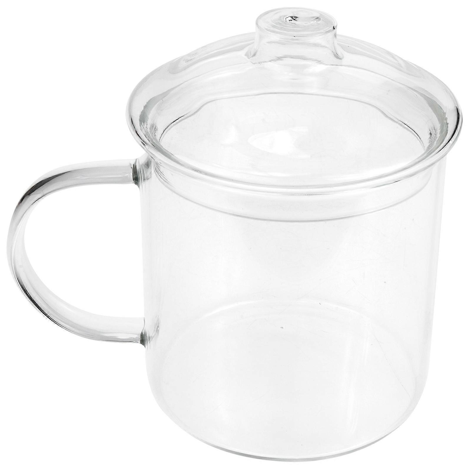 Retro Style Transparent Glass Mug with Lid High Grade Water Cup for Home, Bar, and Restaurant Use Multi Functional Container for Tea, Soda, and