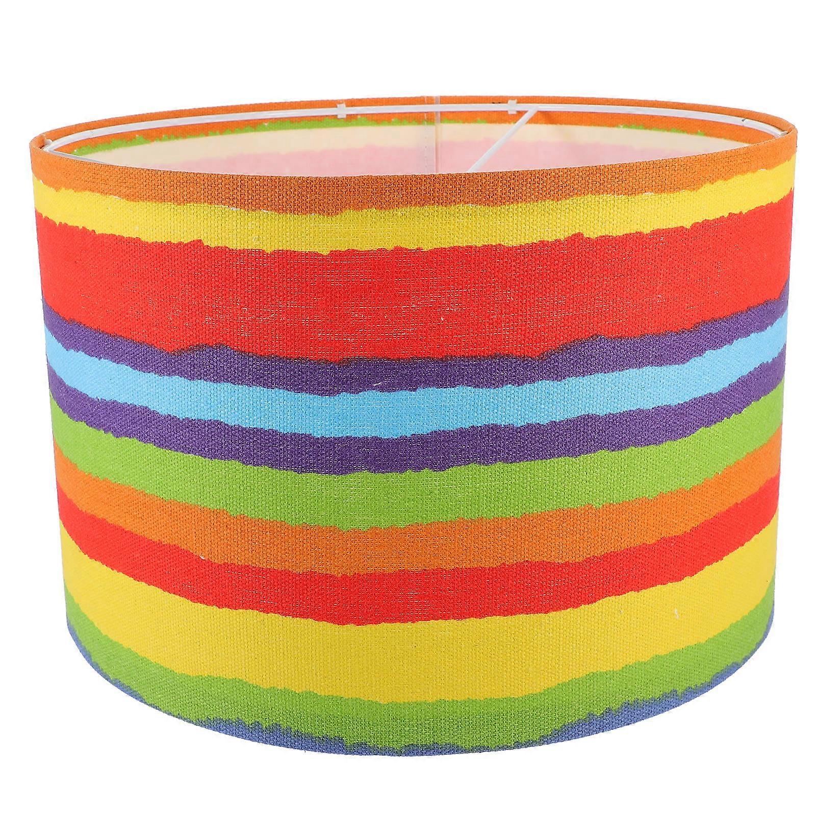 Modern Pendant Lamp Shade for Desk, Table & Ceiling Lights – Versatile Rainbow Stripe Design Suitable for Bedrooms, Living Rooms & Offices