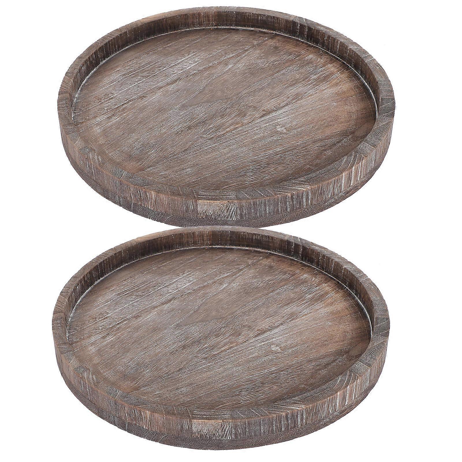 Wooden Serving Trays for Decor, Centerpiece, Flowers, Candles, and Jewelry Display – Rustic Style Organizing Holders