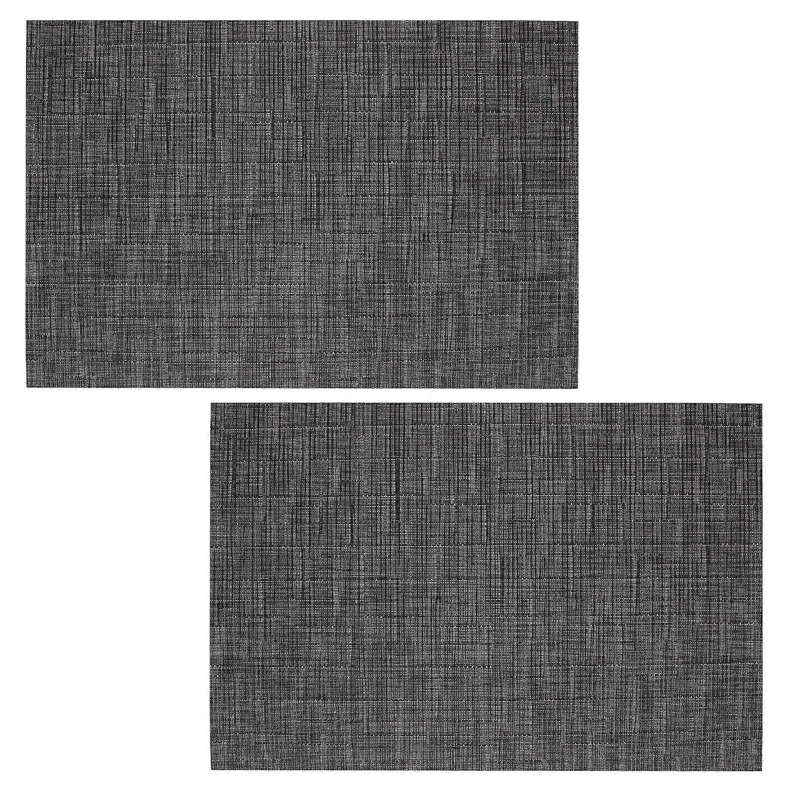 2Pcs Rectangular PVC Coaster Table Decor Place Mat Heat Insulation Placemat