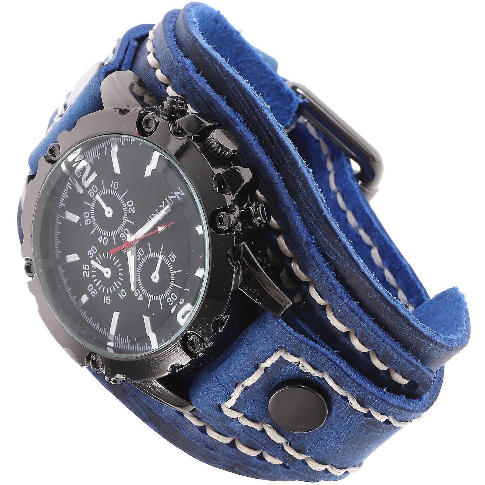 Men Retro Watch Big Dial Casual Wristwatch Suitable For Everyday Use Color With Decorative Feature 1Pcs