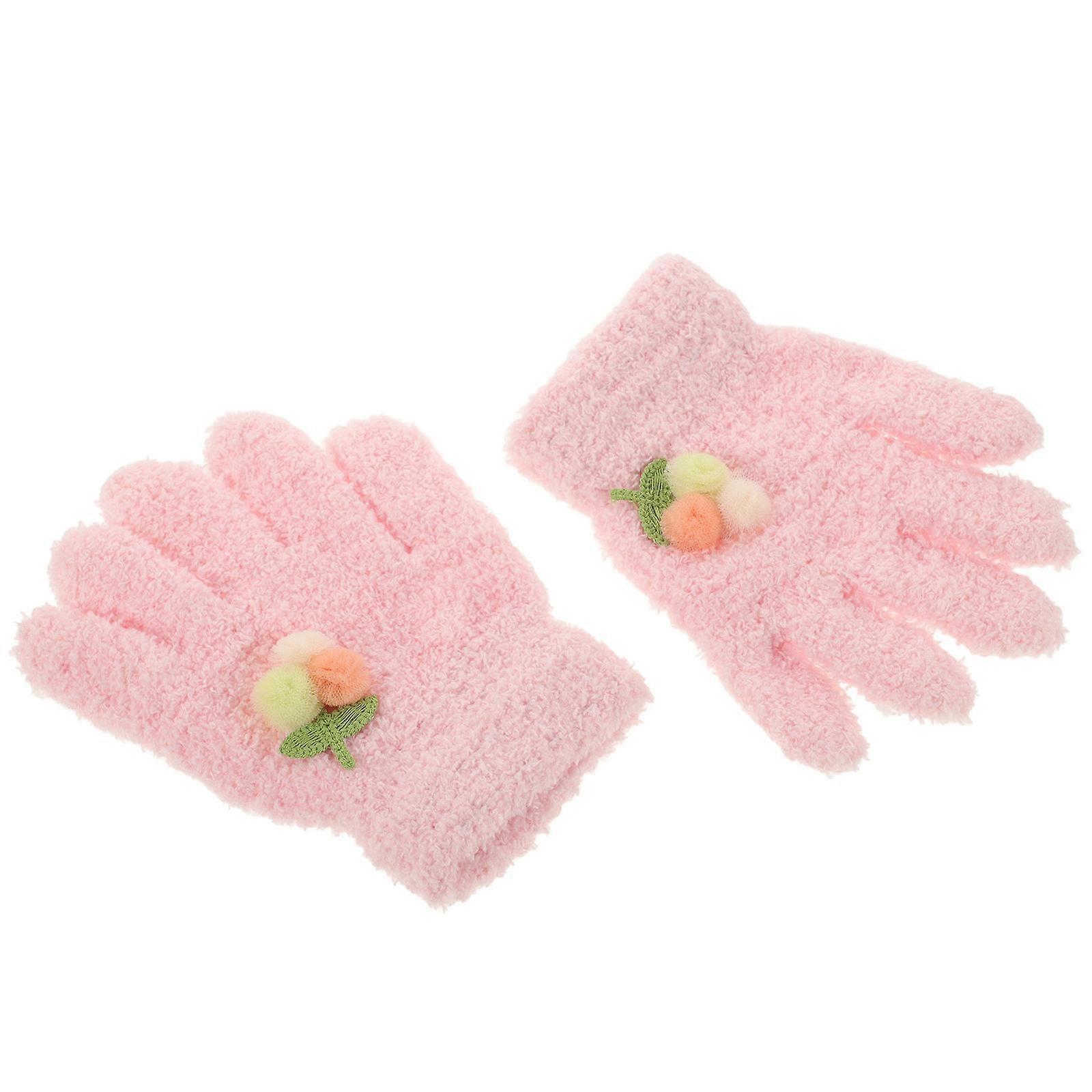 Kawaii Knitted Full Finger Winter Gloves for Soft, Cozy Warmth in Cold Weather for Boys
