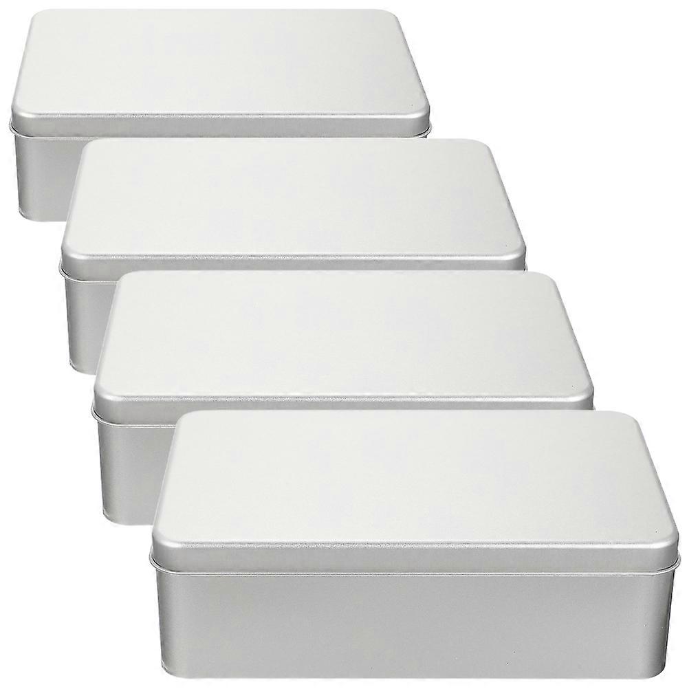 Silver Metal Box with Foam Liner for Safe Storage Portable and Durable 4pcs