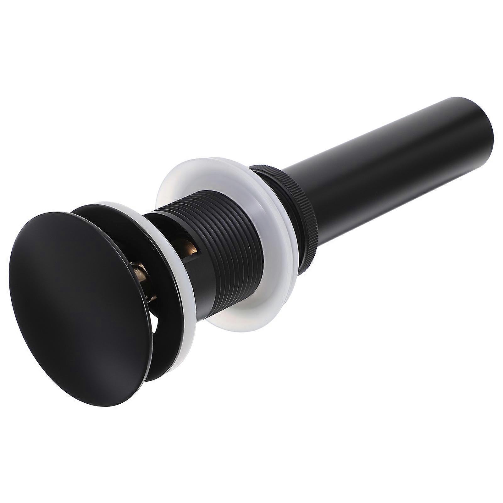Pop Up Drain Assembly for Bathroom Sink, Durable Black Finish, Easy Installation, Includes Overflow, Reliable Vanity Drain Stopper