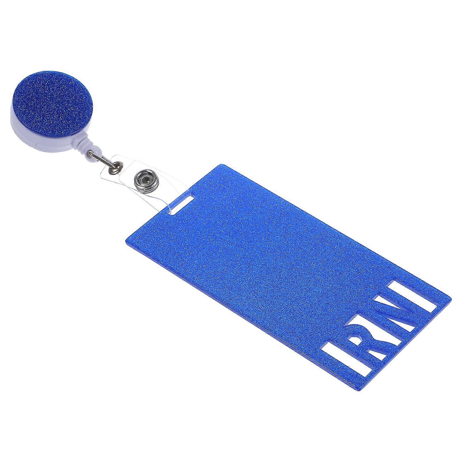Decorative Blue Nurse Badge Holder Retractable Clip For Seminars And Concerts 11X5.5CM 1Pcs
