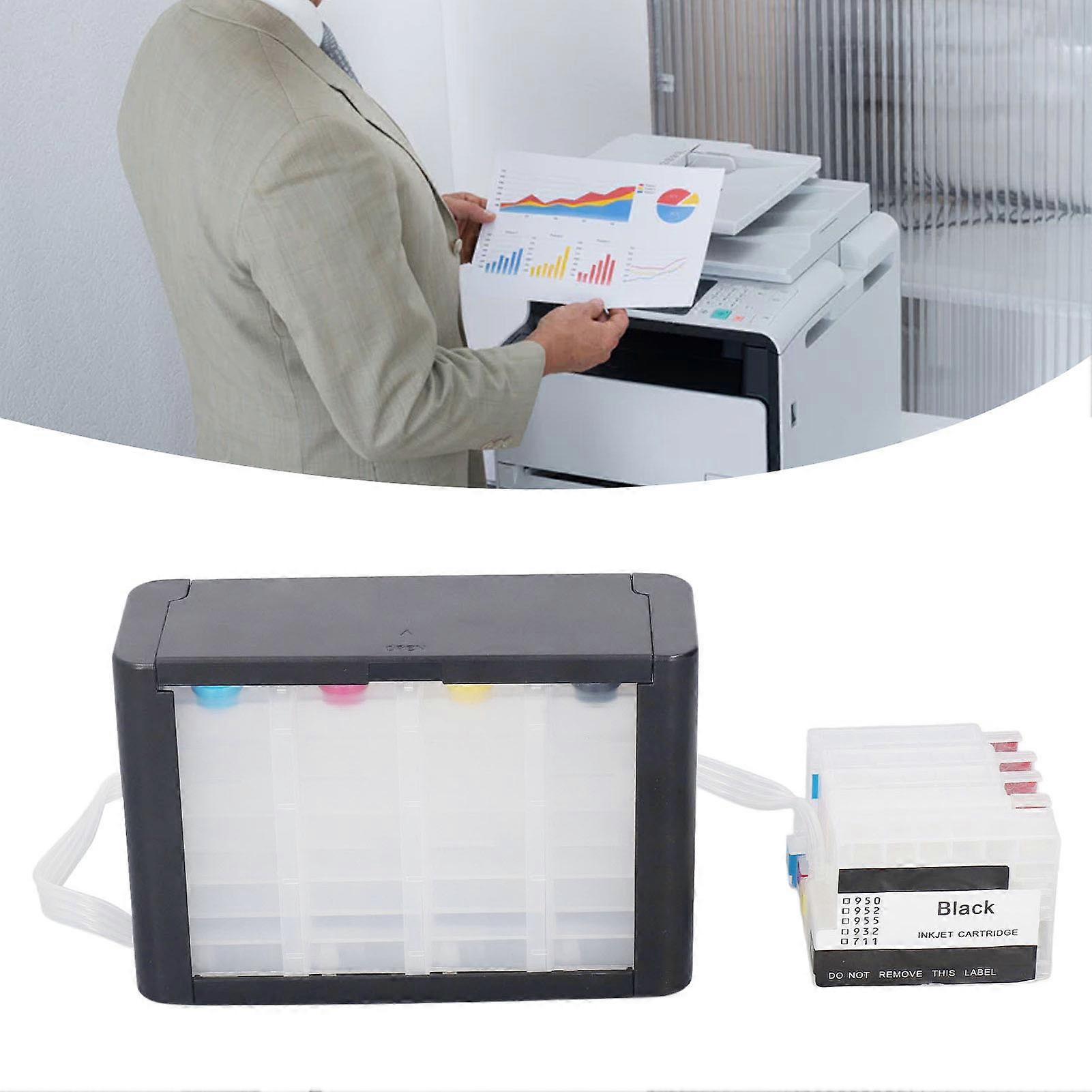 4 Color Refill Printer Ink Cartridge with Permanent Chip No Leakage Continuous Supply Ink Cartridge for HP 953 