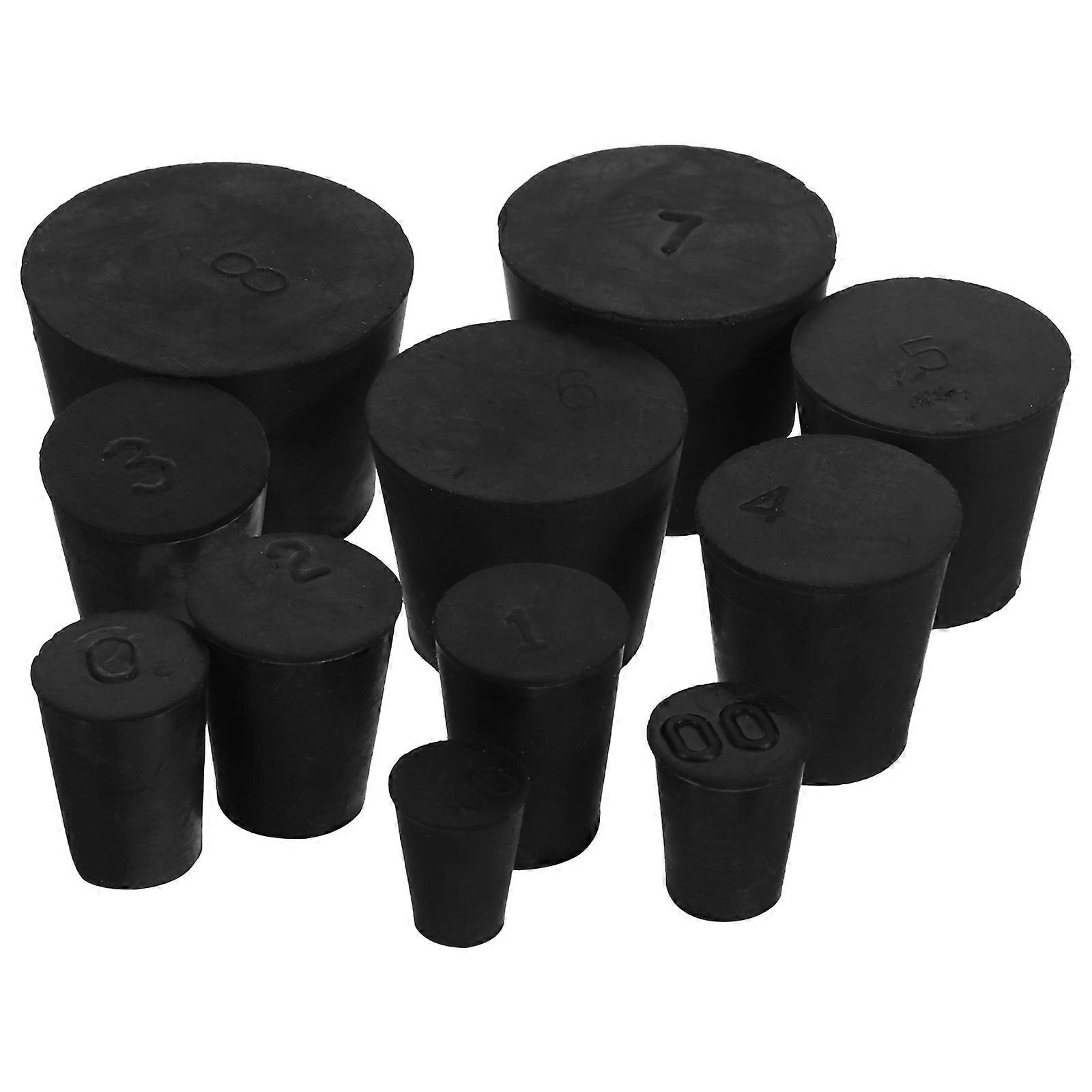 Robust Tapered Laboratory Stoppers Solid Rubber Bungs For Reliable Sealing 11Pcs