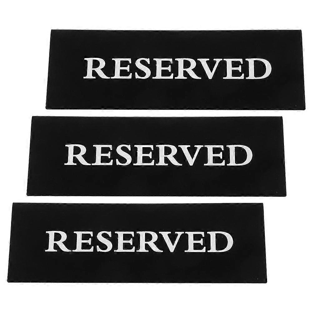 3pcs Elegant Acrylic Reserved Table Signs V Shape Reservation Tents for Weddings, Birthdays, Restaurants, Meetings Guest Seat Indicators Black