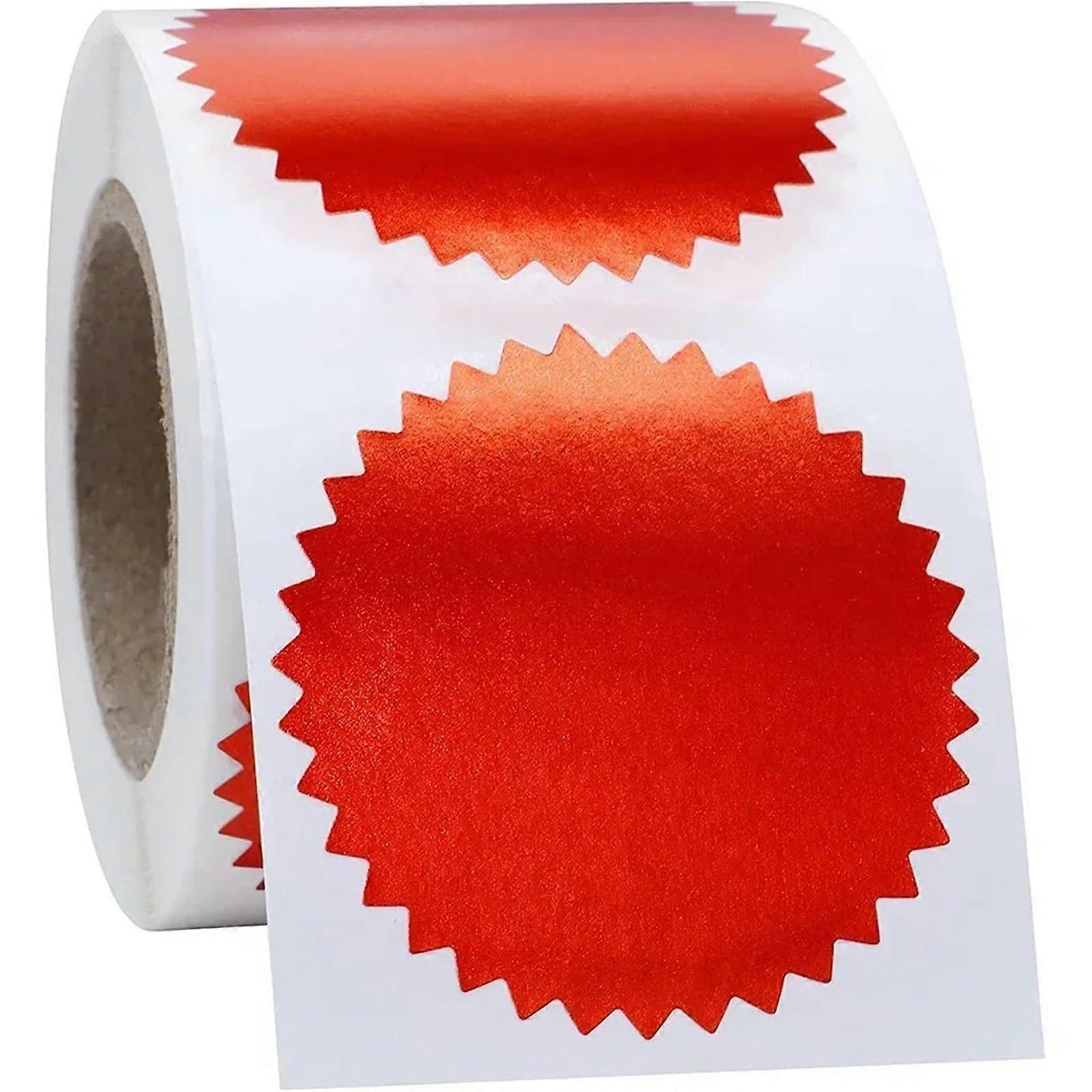 Round Embossed Seal Sticker Red Color Label 5cm Self-Adhesive Logo Gift Packaging Seal Stamp