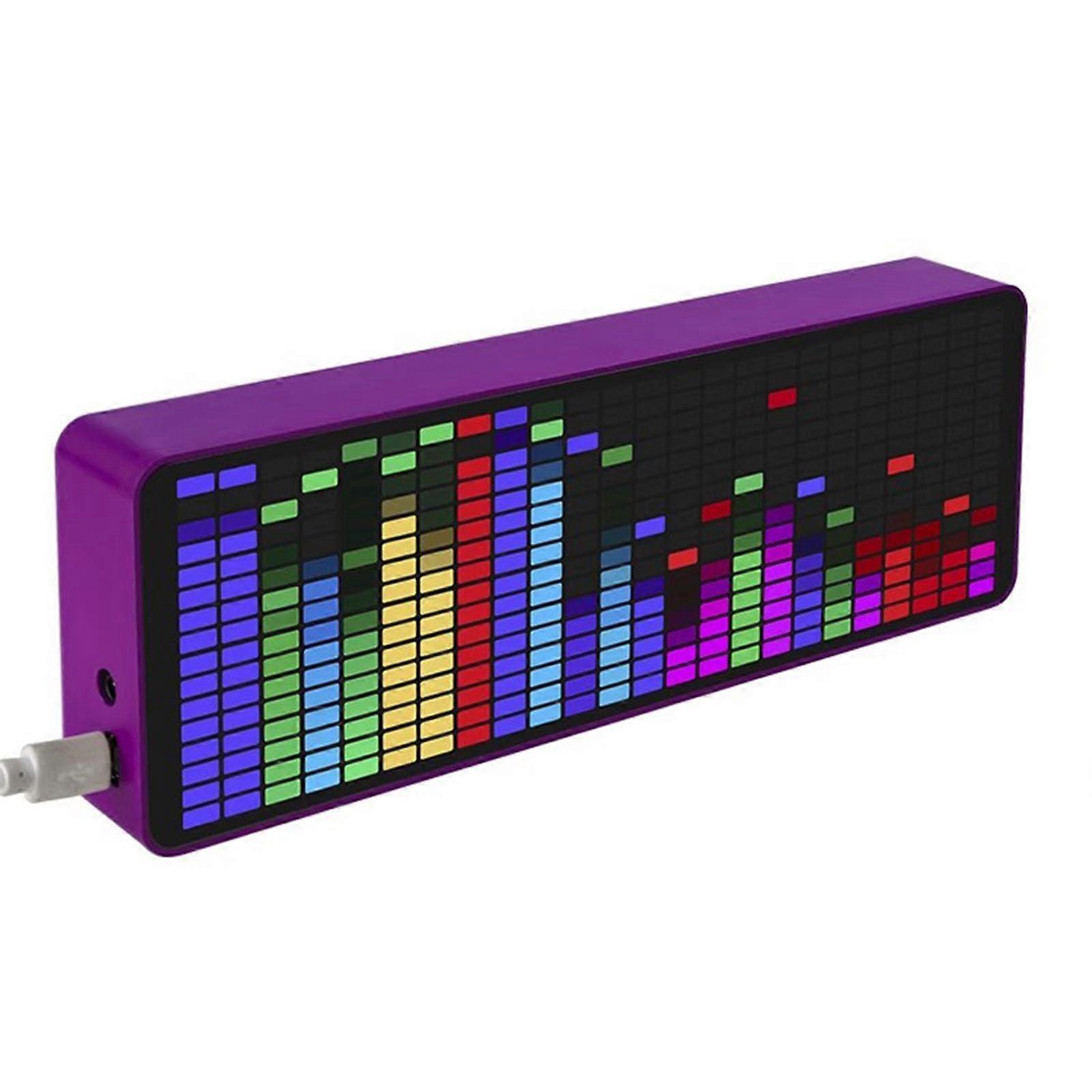 LED Music Spectrum Clock 12/24 Hour Display 7 Dimming Levels Audio Spectrum Analyzer Voice Activated Rhythm Light