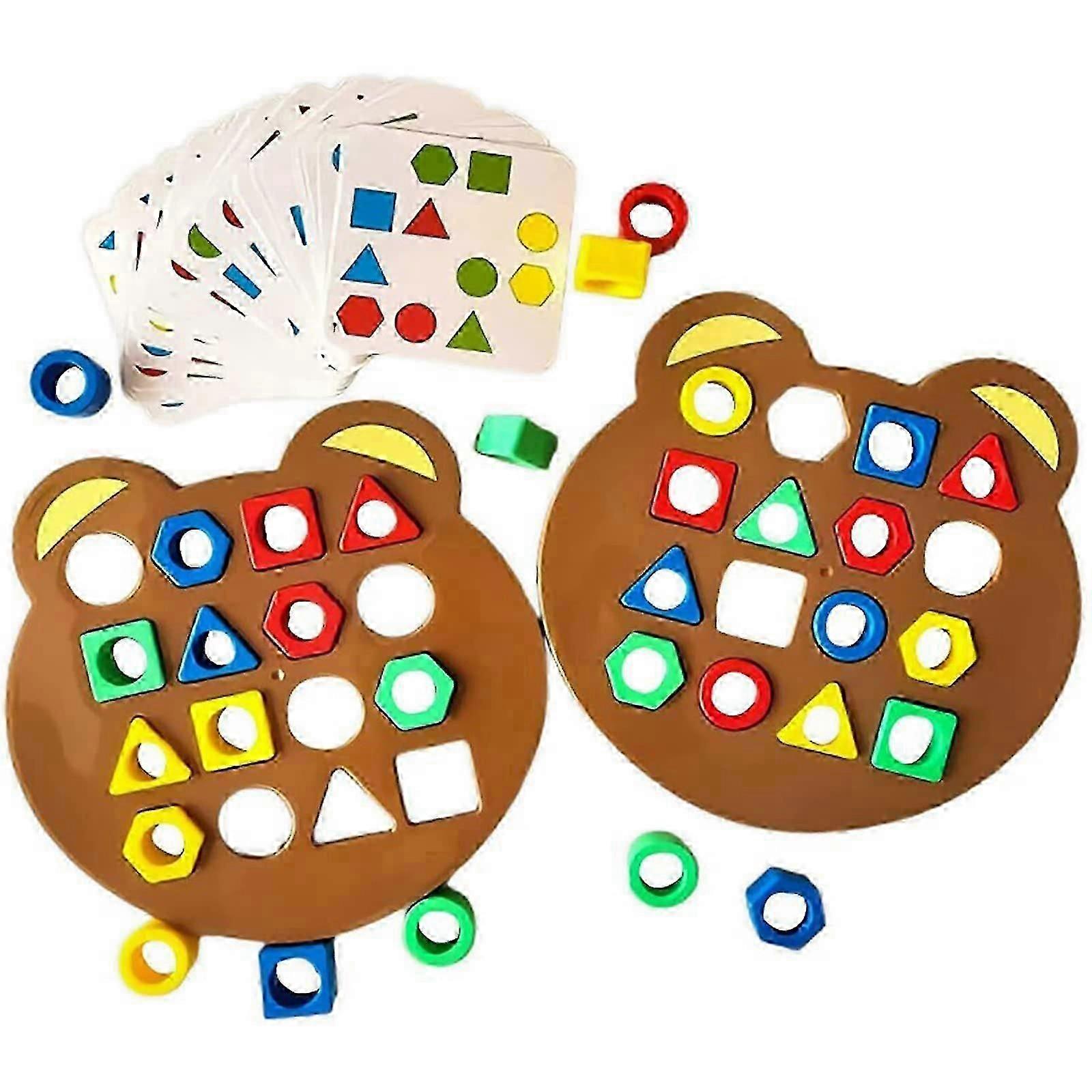 Shape Matching Game Color Sensory Educational Toy, Children Puzzles Geometric Shape Quick Matching Board, Color & Shapes Puzzles Learning Games Toy fo