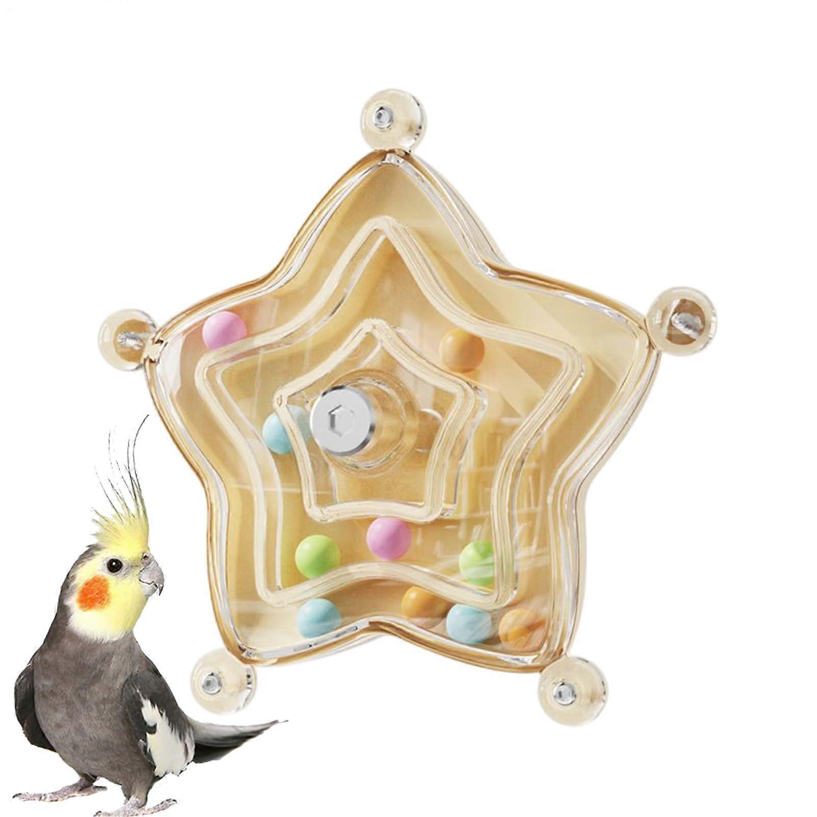 Bird toy for parakeets, spinner toy – multifunctional pet chewing accessory for macaws, sparrows, parakeets, budgerigars, cockatiels, yellow