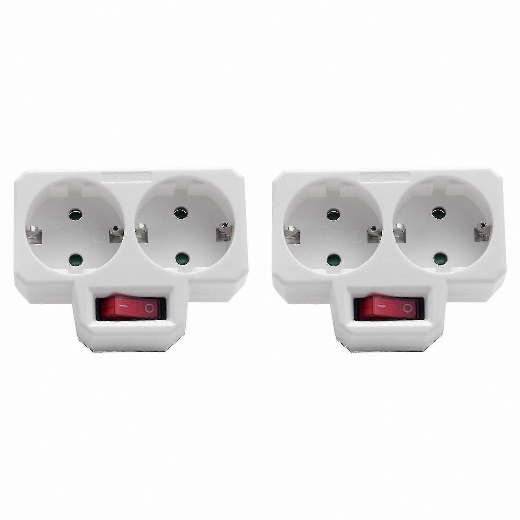 Double Socket Adapter with Switch for Home, Office, or Travel Use