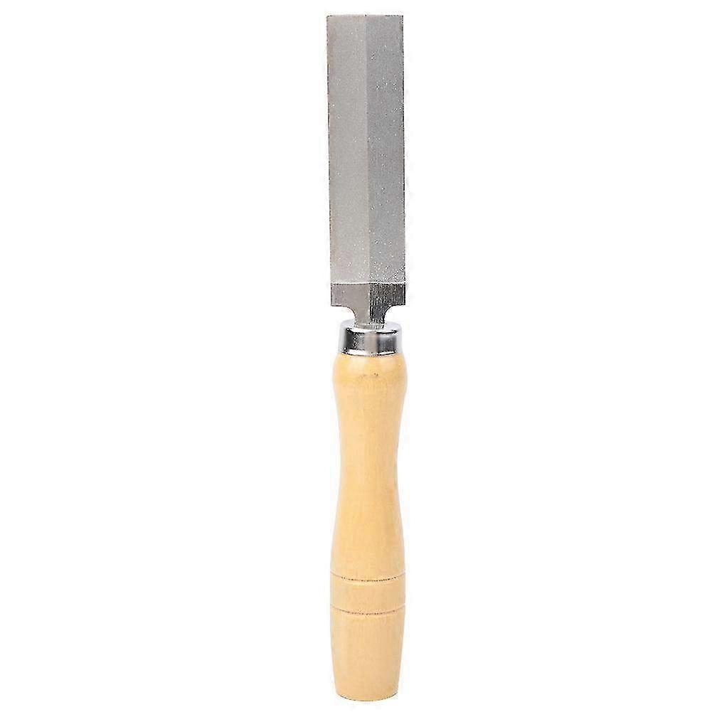 Diamond Rhombic File with Wooden Handle - 3-Inch Metal & Glass Grinding Tool for Woodworking & Garden Use