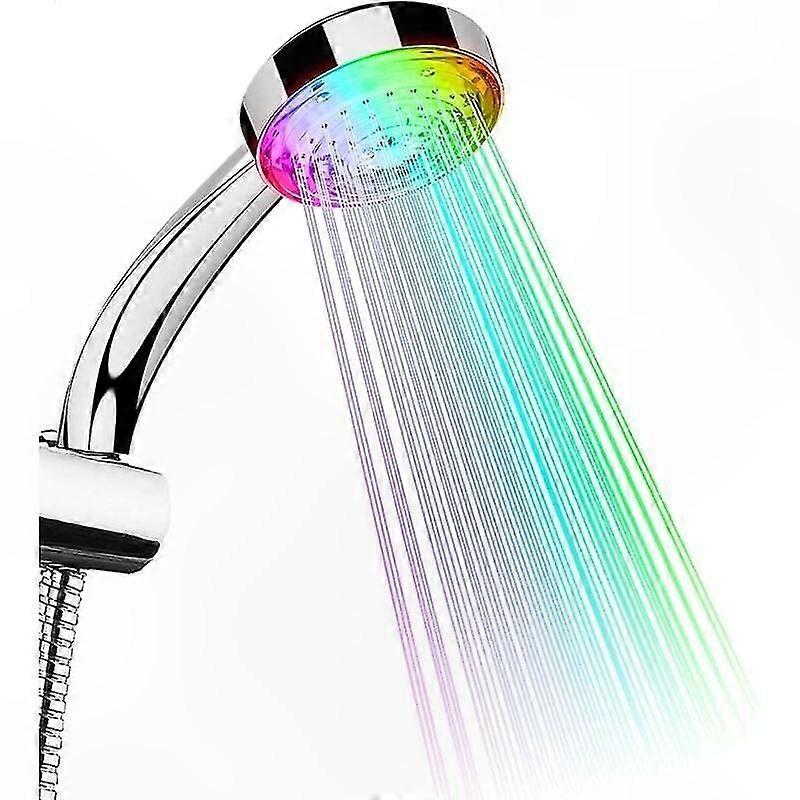 Color-Changing LED Shower Head with Auto 7-Color Change and Safe Sensing Technology 220mm Bathroom Accessory
